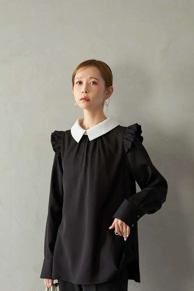 配色カラーブラウス