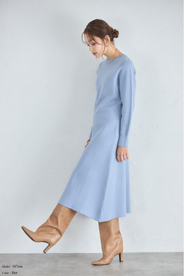 フレアニットワンピース 