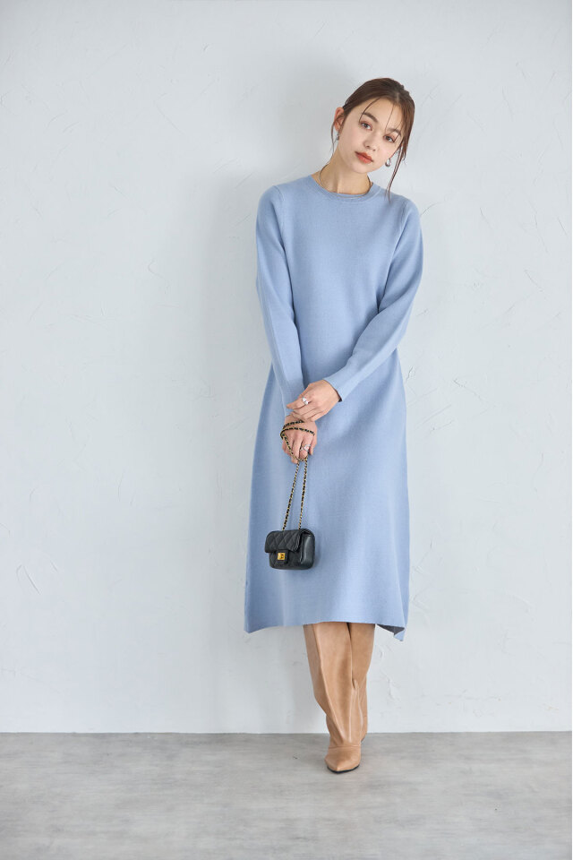 フレアニットワンピース