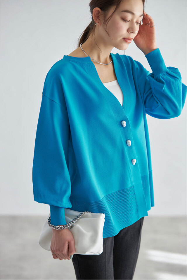 Ocean　　新品！　ハロッズ　パールカーディガン バロックパールニットカーディガン