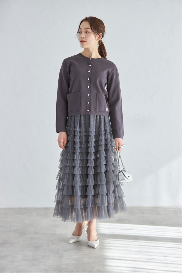 エンブロイダリージャケットカーディガン