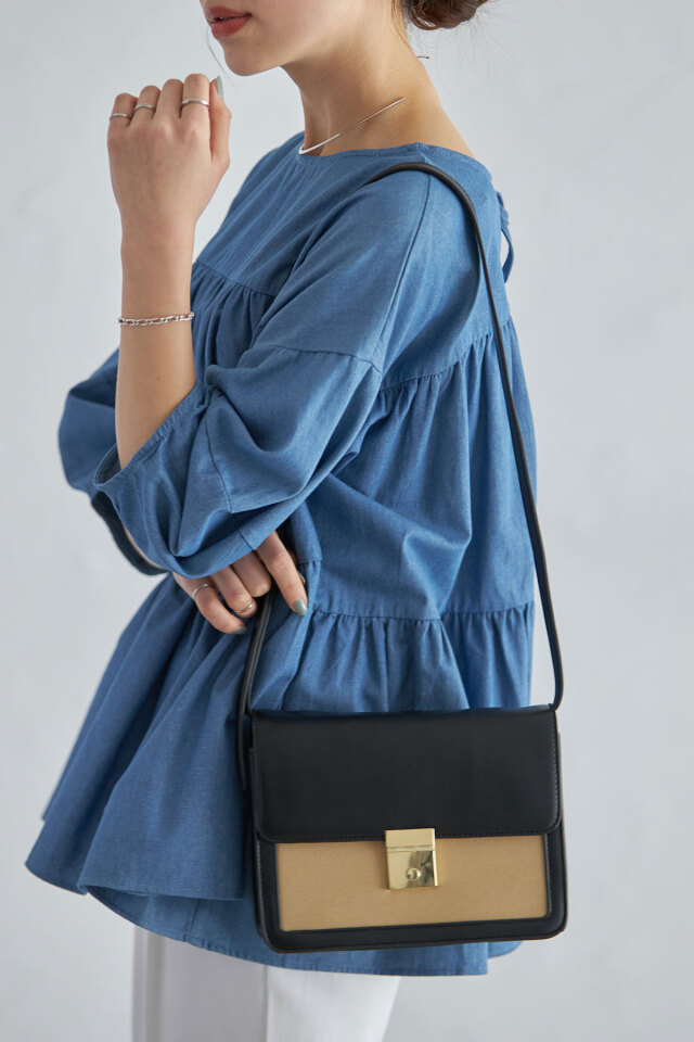 軽量キャンバスフラップショルダーバッグ