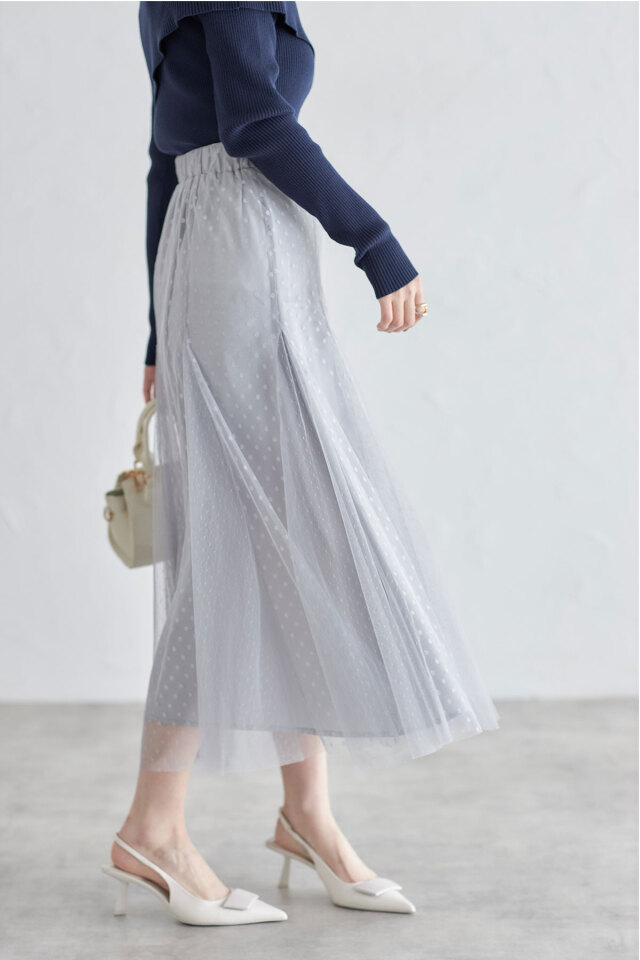 コンビドットチュールスカート 