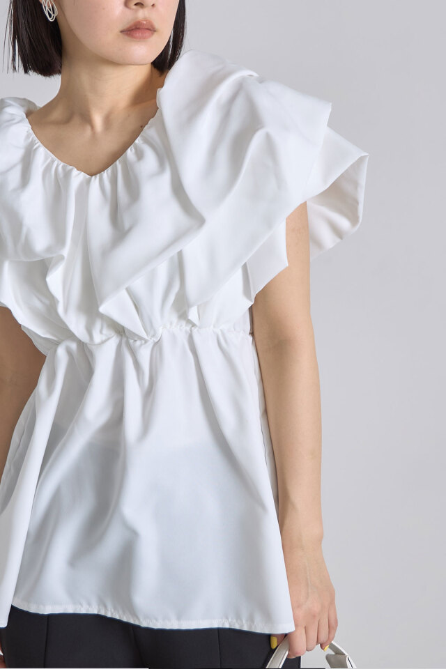 前後2WAYボリュームタックブラウス