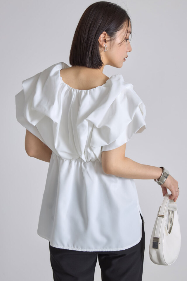 1384 hdppy様 前後2WAYボリュームタックブラウス