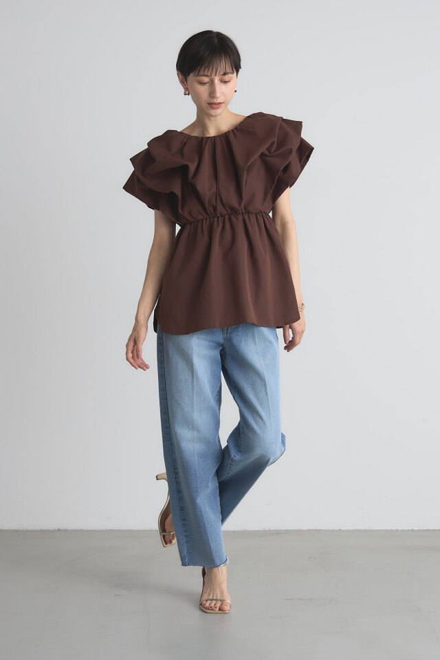 前後2WAYボリュームタックブラウス