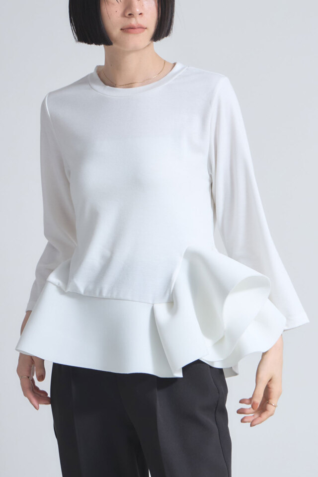 トップス y 3Dボンディングペプラムトップス