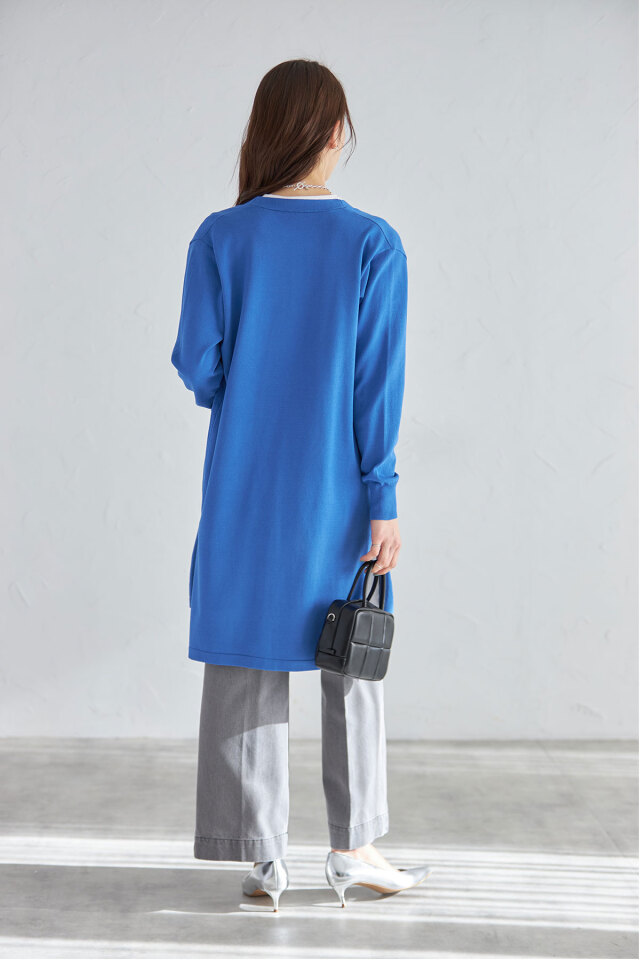 ランバンオンブルー ロングカーディガン UVウォッシャブル着流しロングカーディガン