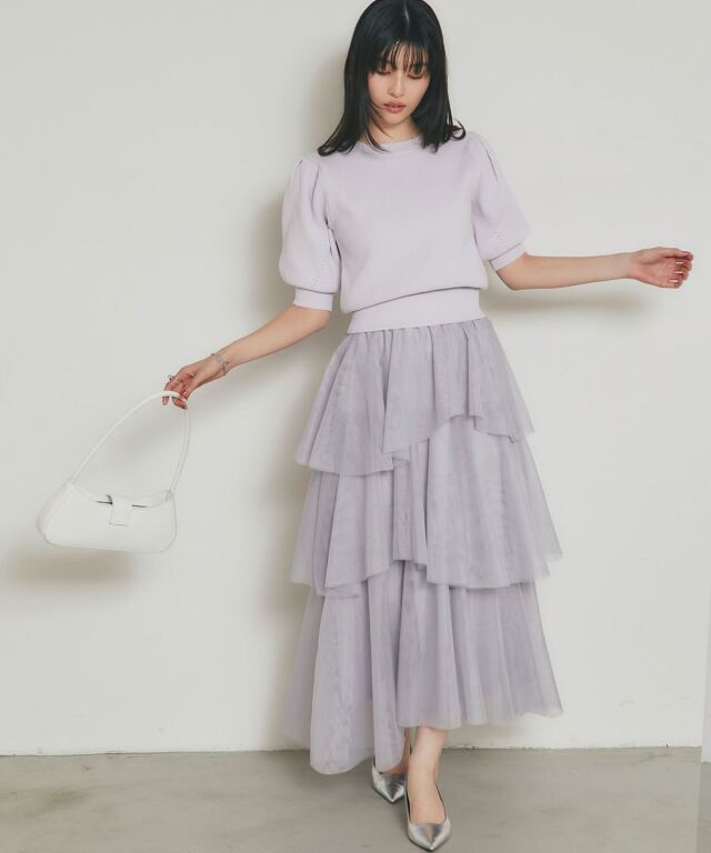ボリュームスリーブスポンジニット