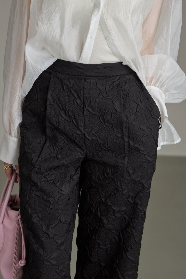 yuumiさんコラボ】フラワージャガードワイドパンツ