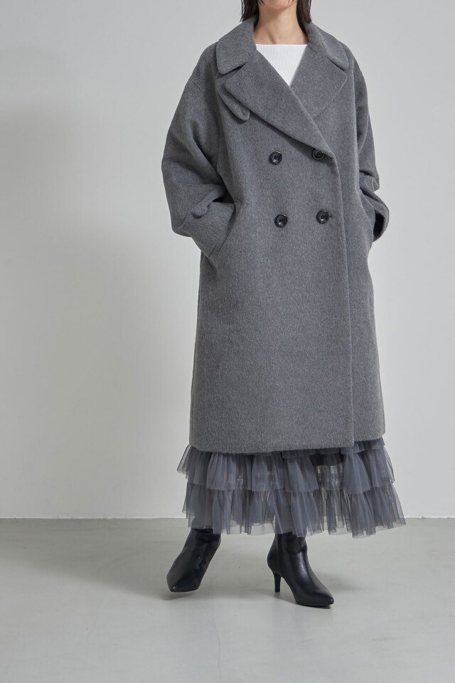 今季の完売品 ビジュー ウールコート（ウールビーバーチェスターコート  