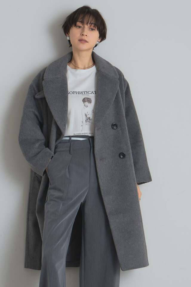 【OUTER SALE】ウール混ビッグカラーチェスターコート＊SALE品につき返品/交換/注文確定後の変更キャンセル不可＊