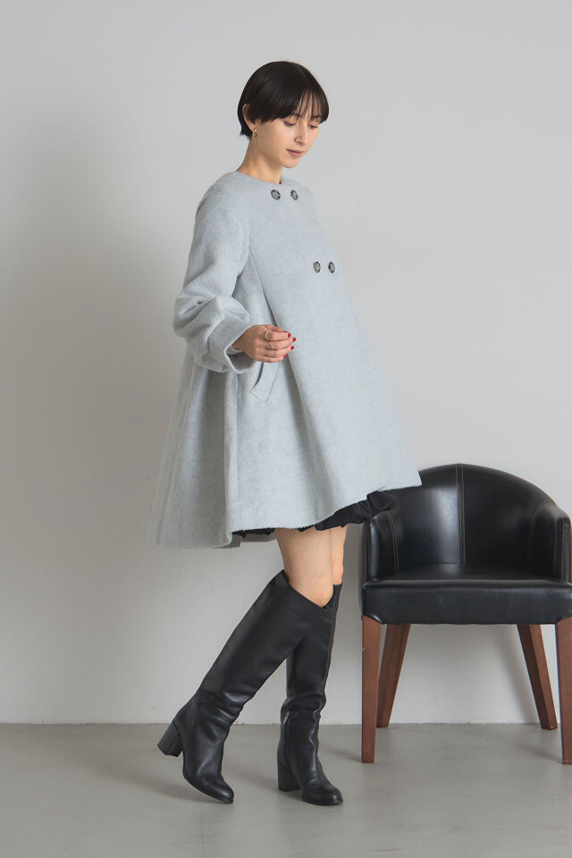 【2026 AUTUMN SALE】ウール混フレアコート＊SALE品につき返品/交換/注文確定後の変更キャンセル不可＊