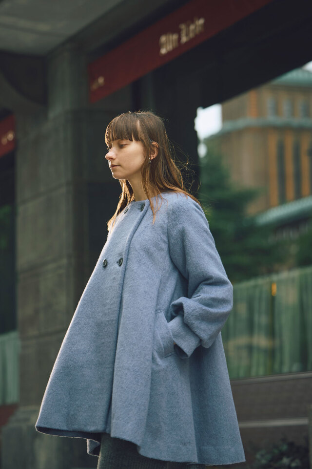 【SALE】ウール混フレアコート＊SALE品につき返品/交換/注文確定後の変更キャンセル不可＊