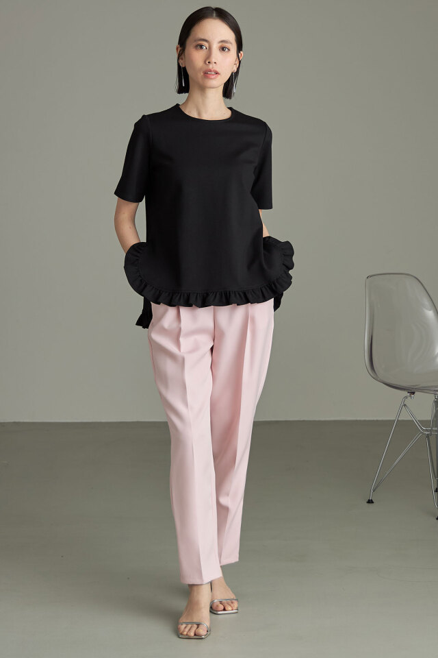 ヘムギャザーフリルTシャツ