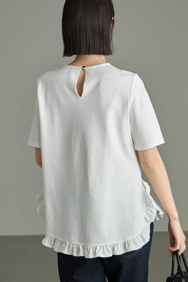 ヘムギャザーフリルTシャツ
