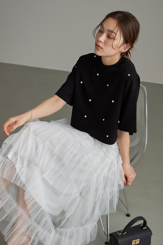 パールクロップドTシャツ