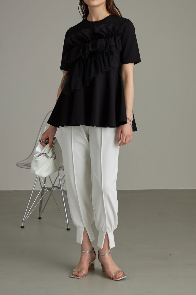 フロントチュールフリルチュニック