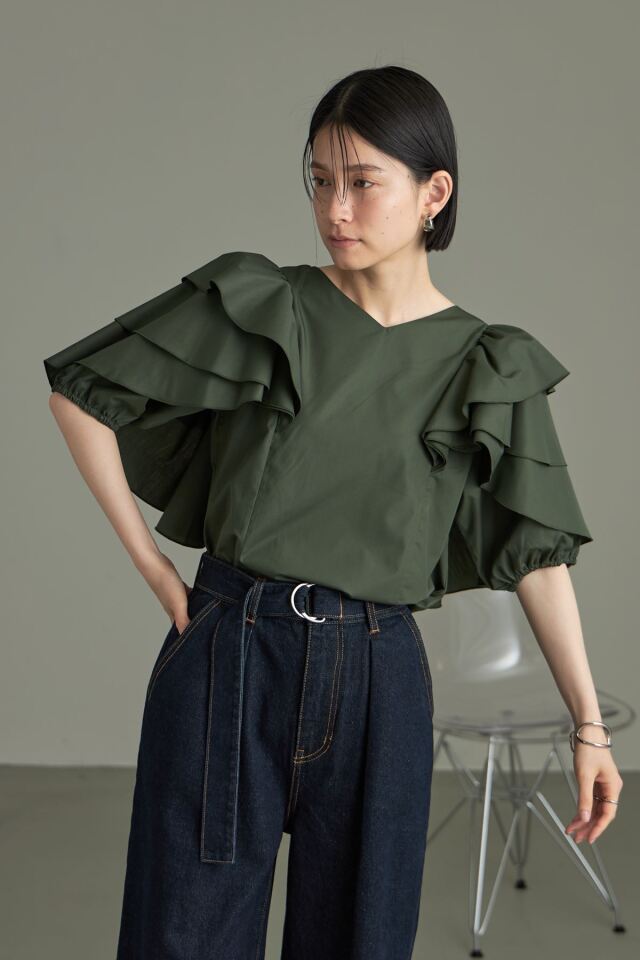 前後2Wayフリルスリーブブラウス