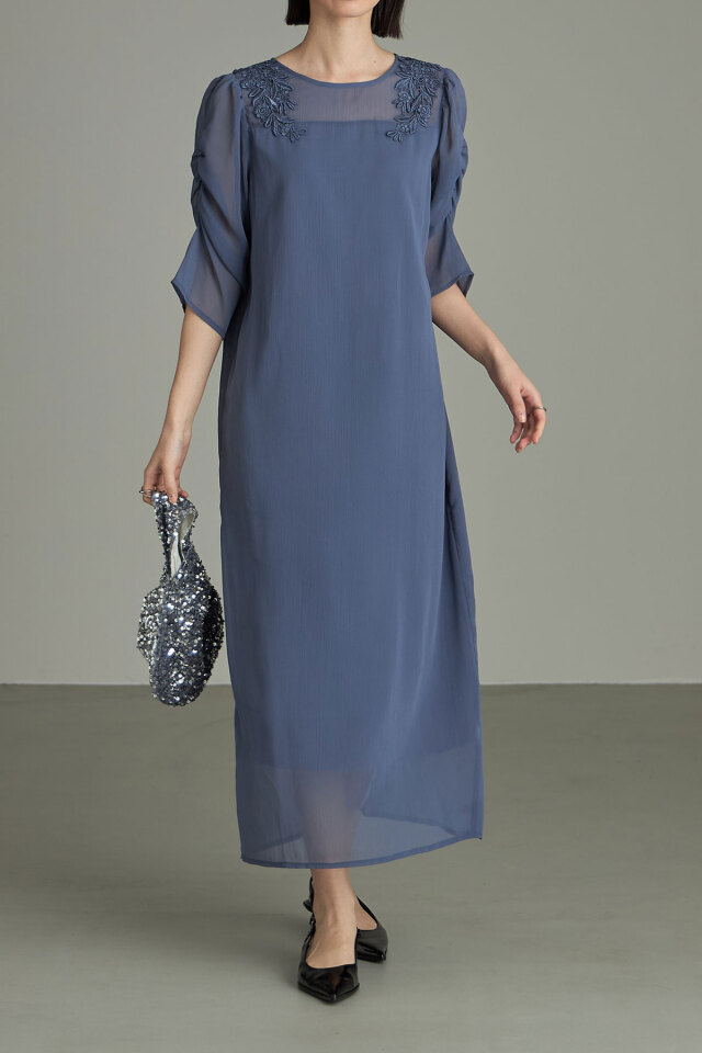 WILLFULLY（ウィルフリー）の「sheer motif lace OP & gather