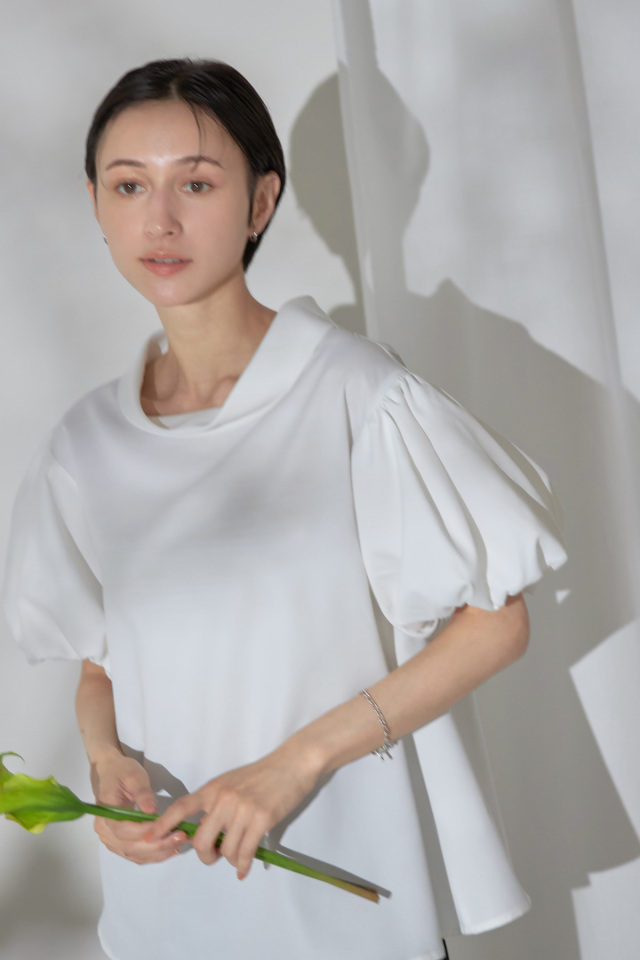 8月22日オフィシャル限定少量再販！【@smilelife_maaさんコラボ】ロールカラーチュニックブラウス