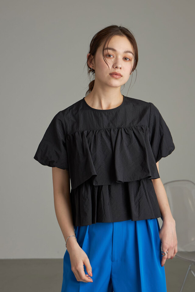 Enchainement ティアードバルーンスリーブトップス バルーンスリーブティアードブラウス