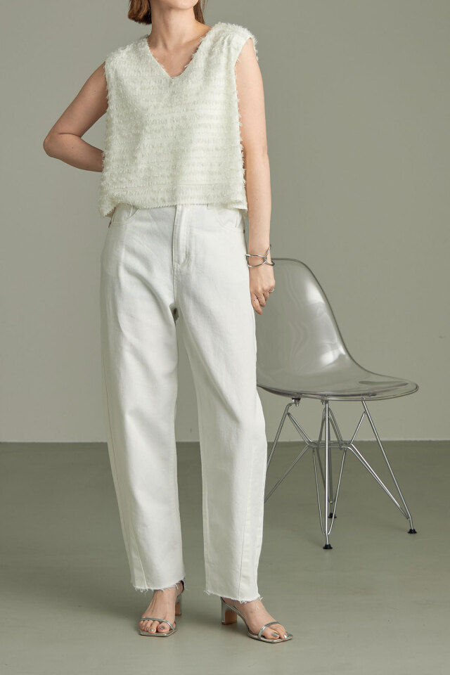 神山まりあさん着用】セットアップ対応シャギージレ