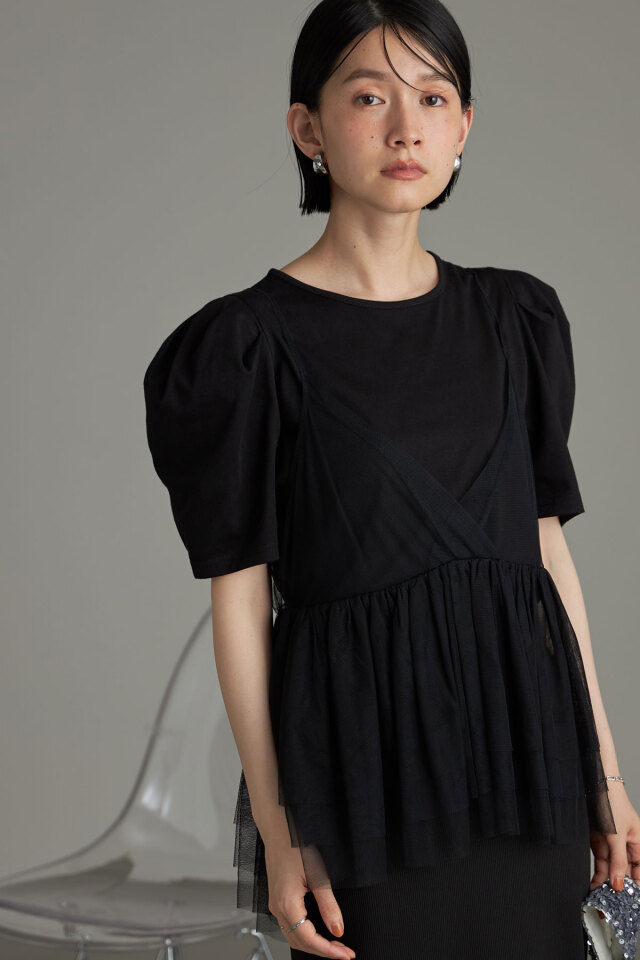 チュールキャミチュニックSET パワショルTシャツ