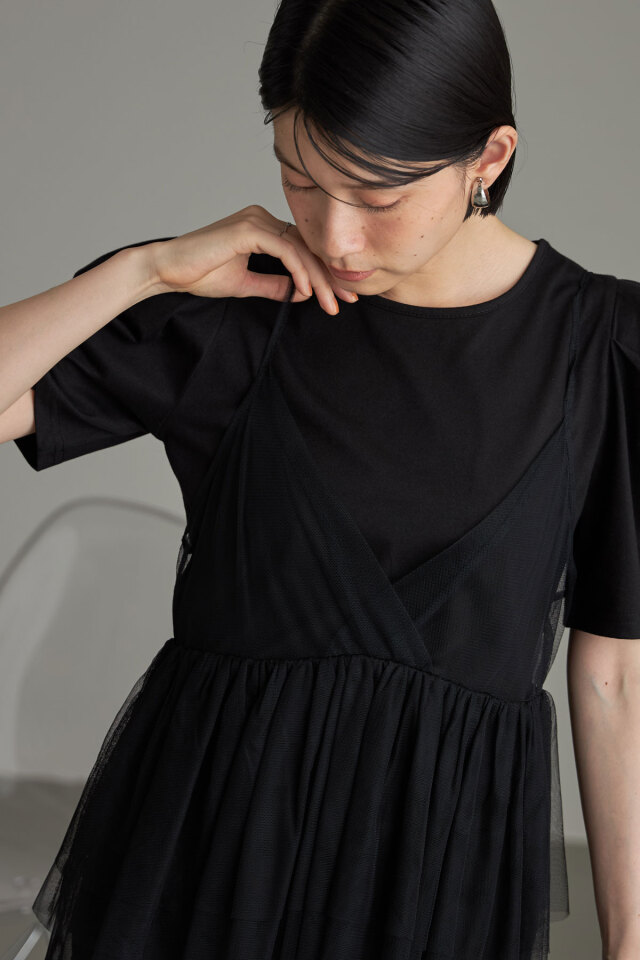 チュールキャミチュニックSET パワショルTシャツ