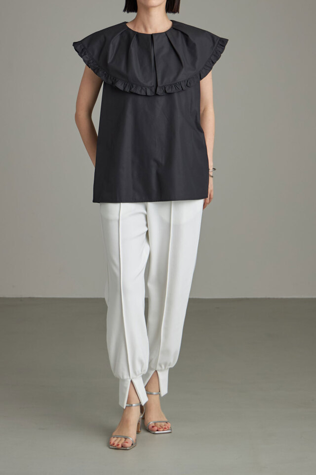 タックフリルカラーチュニック