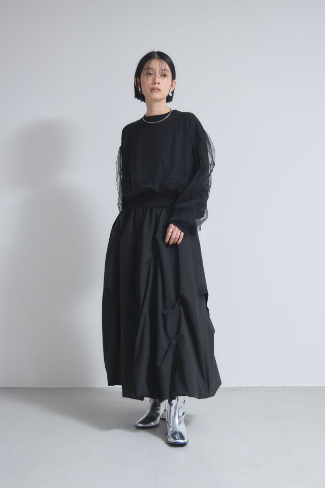 ゆづき チュール重ねニットプルオーバー