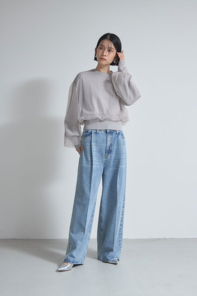 湯ぅママ様専 チュール重ねニットプルオーバー