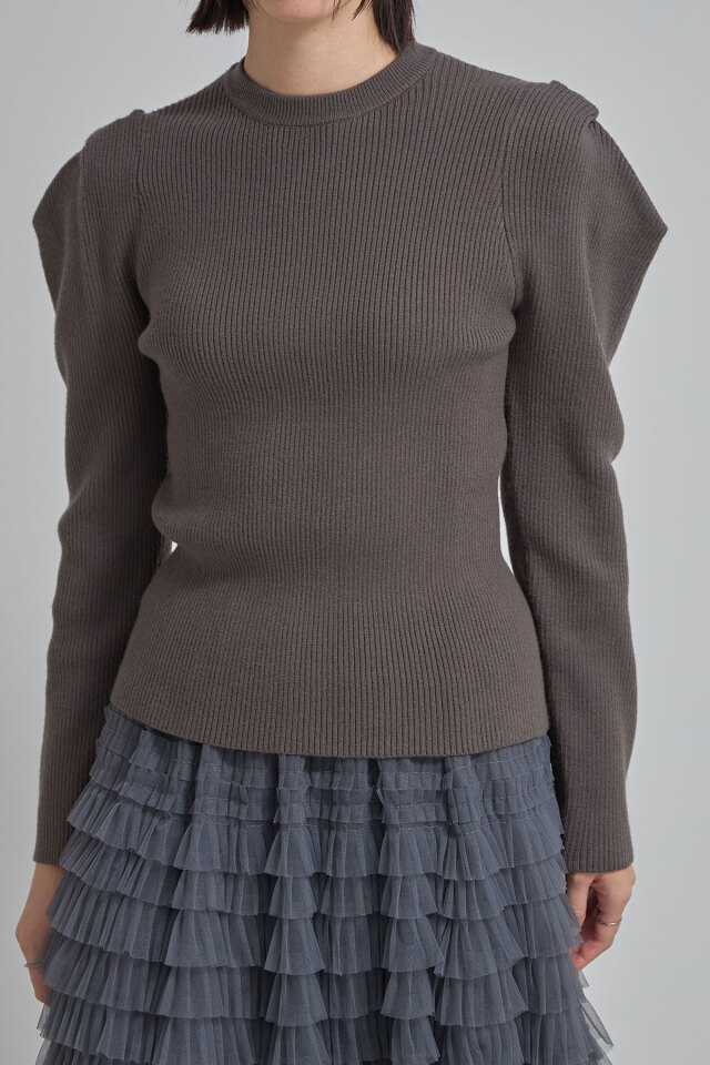 朔夜　0430 デザインタックリブニットプルオーバー