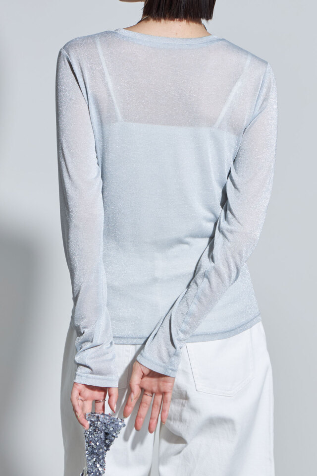 ラメシアーカットトップス（長袖）