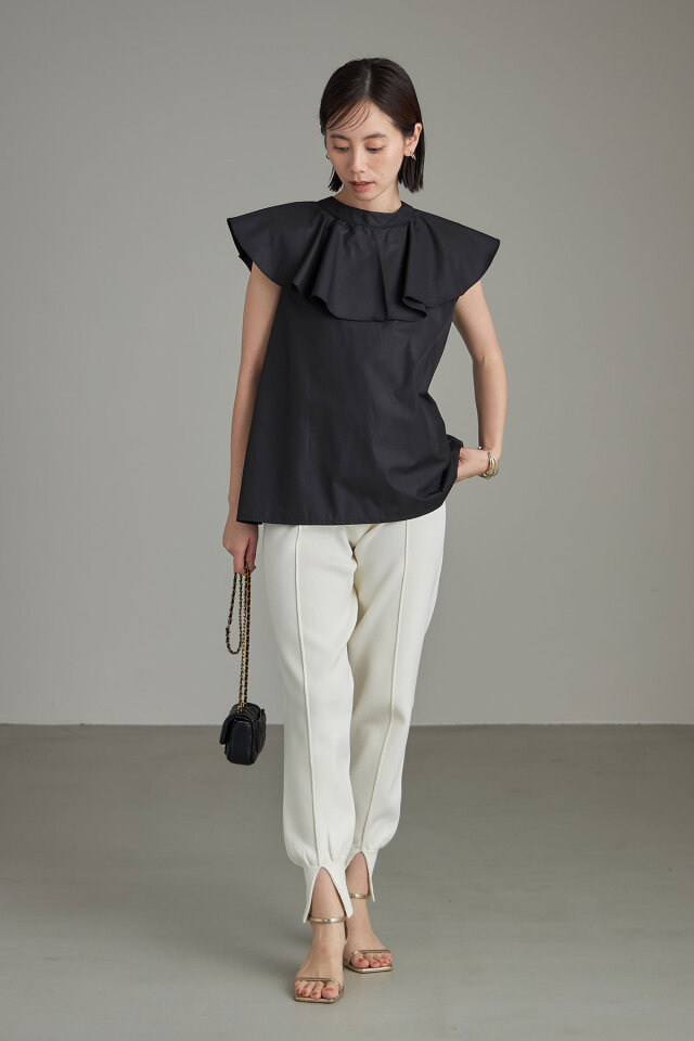 レオページ 前後2WAYラッフルカラーブラウス