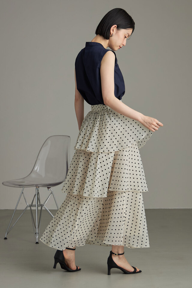 イエナ フロッキーDOTプリーツスカート ベージュ 38サイズ 仕分ける 