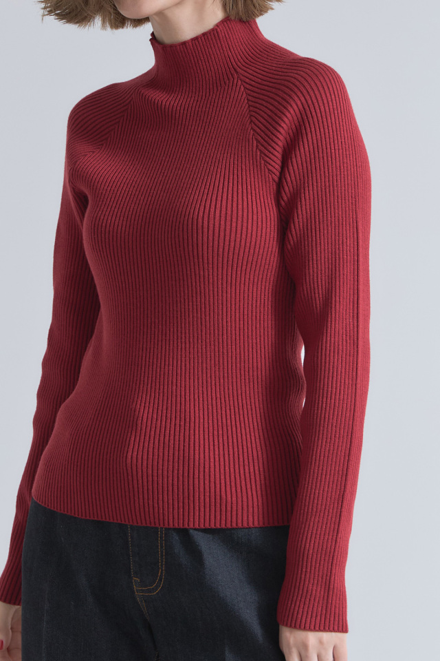 3Dリブタートルニットプルオーバー 