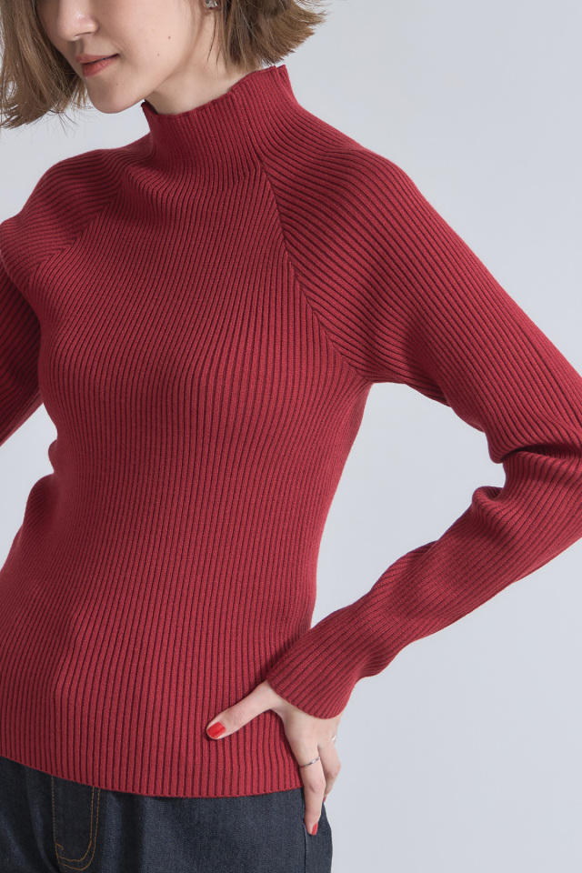 3Dリブタートルニットプルオーバー