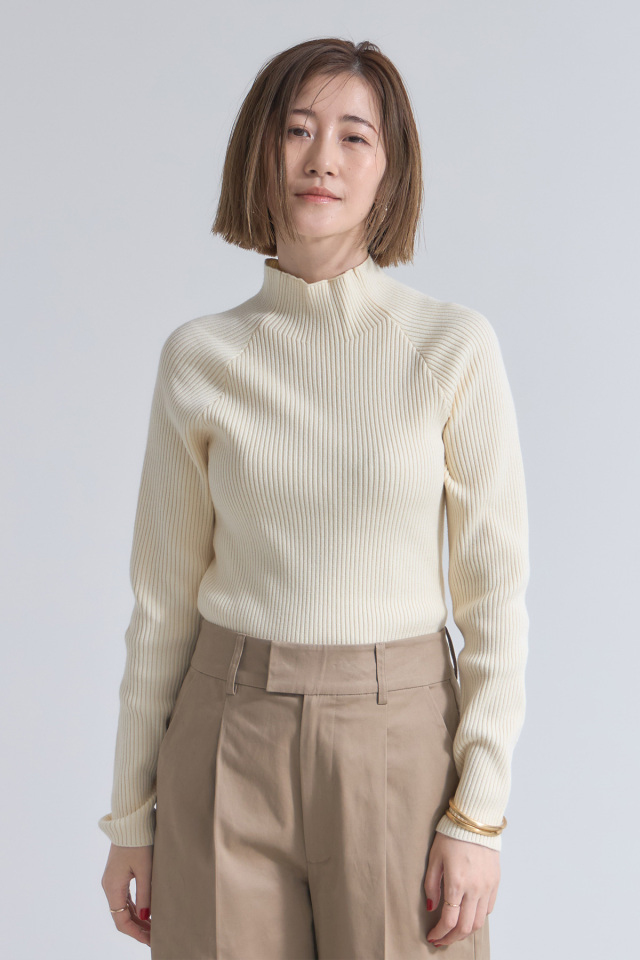 3Dリブタートルニットプルオーバー 