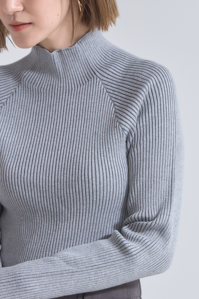 3Dリブタートルニットプルオーバー 