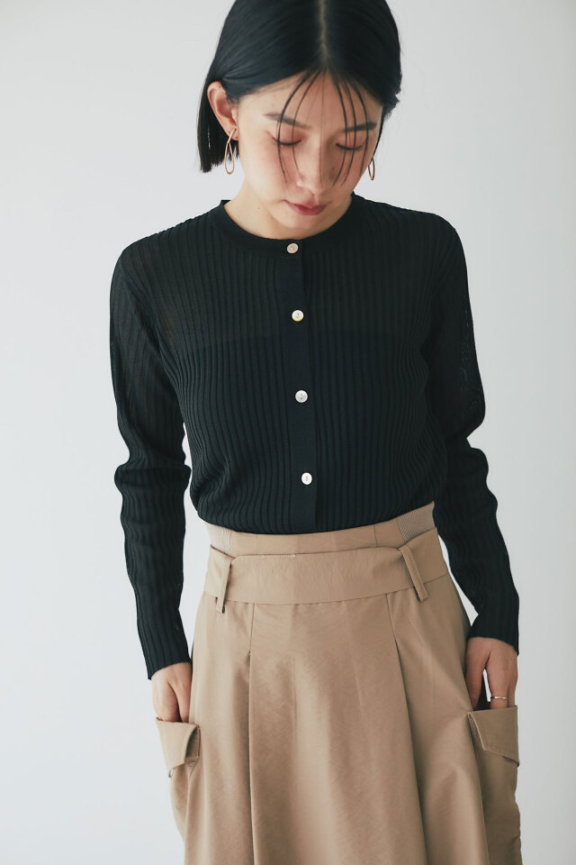 ラメシアーリブカーディガン