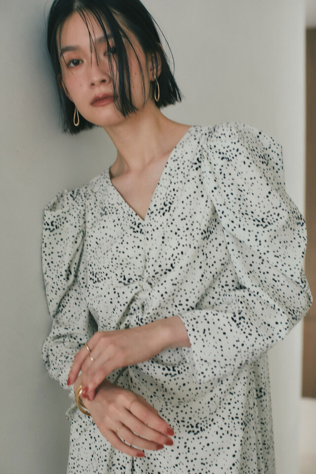 daidairasetu様 ダルメシアンフロントギャザーワンピース