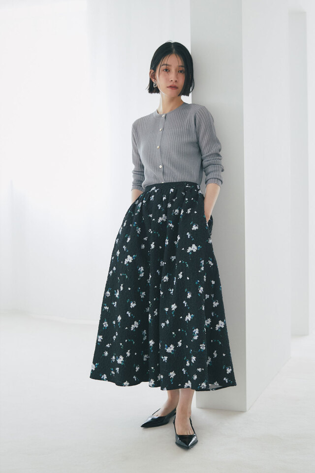 週末値下げ！リラ♡ふくれジャガードスカート 花柄 ふくれジャガード  