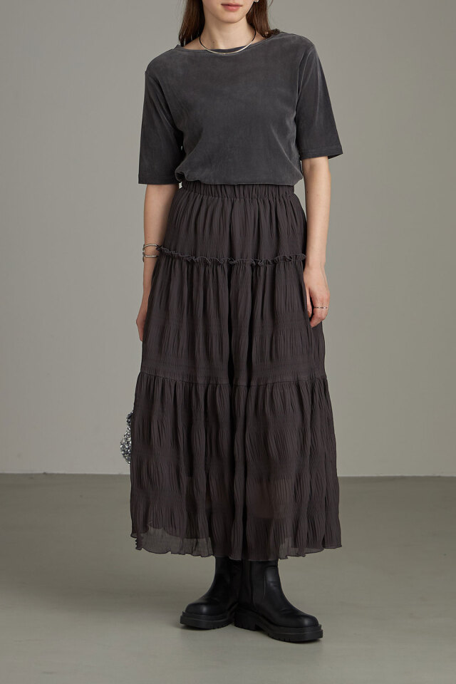 プリーツティアードスカート