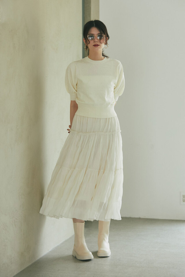 プリーツティアードスカート
