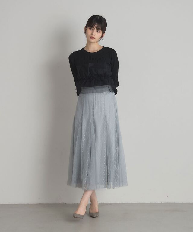 その他 MinMino チュールフリルニットプルオーバー