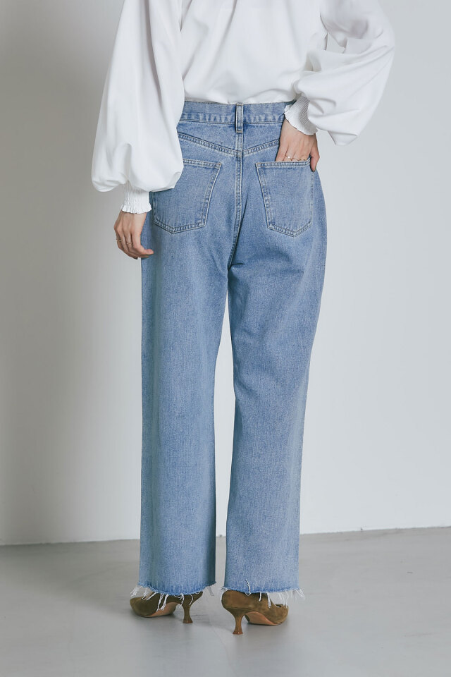 メンズ デニムパンツ ベルト付きデニムパンツ ストレート Q00373 FINAL SALE】【WEB限定】五・八デニム レギュラーストレート