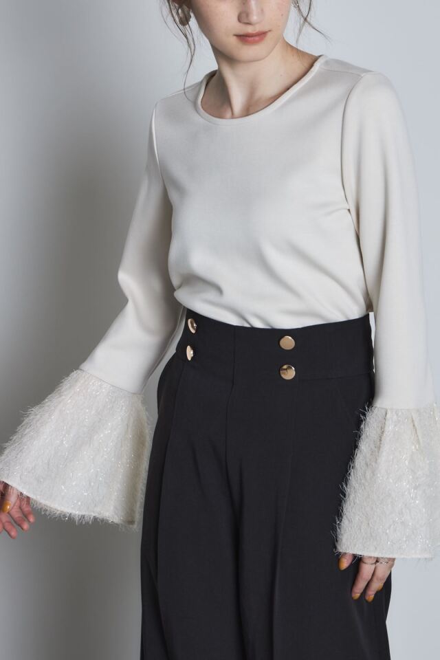 【SALE】12/7 HolidaySALE！シャギーベルスリーブボンディングプルオーバー＊SALE品につき返品/交換/注文確定後の変更キャンセル不可＊