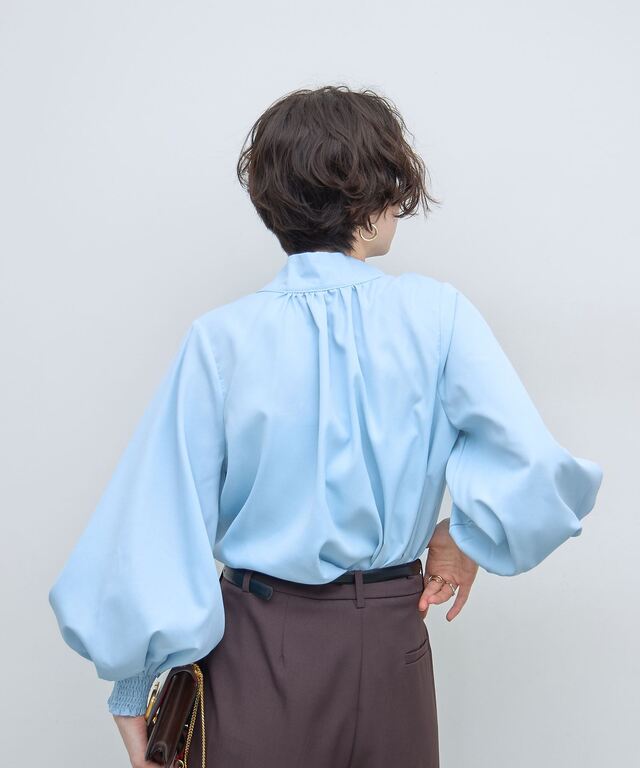 前後2WAYラメエンブロイダリーボウタイブラウス