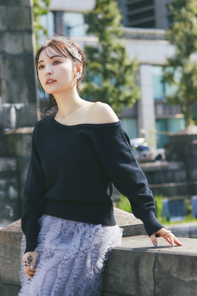 【3/15 SpringSALE】【yuumiさんコラボ】ワンショルダーニットプルオーバー＊SALE品につき返品/交換/注文確定後の変更キャンセル不可＊